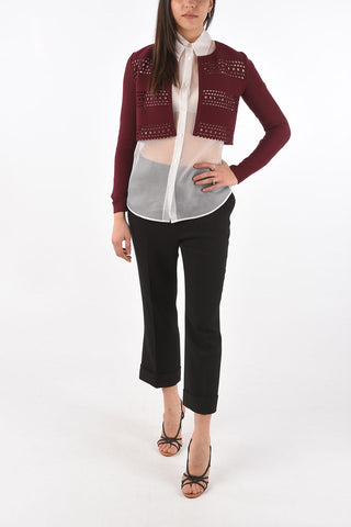 Openwork Design Cropped Cardigan