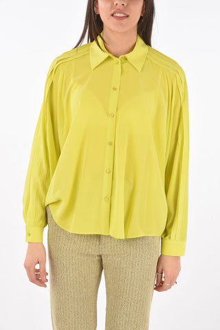 Pleated Detail Silk Shirt