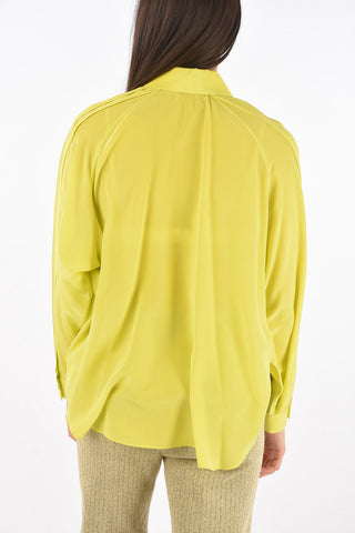 Pleated Detail Silk Shirt