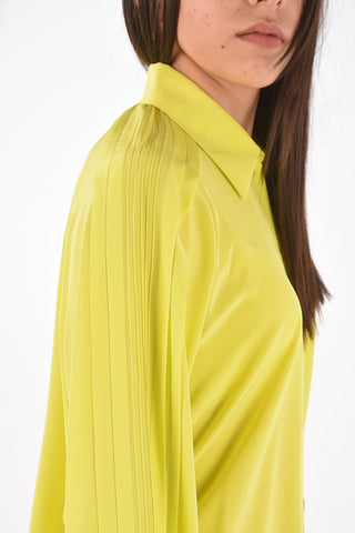 Pleated Detail Silk Shirt