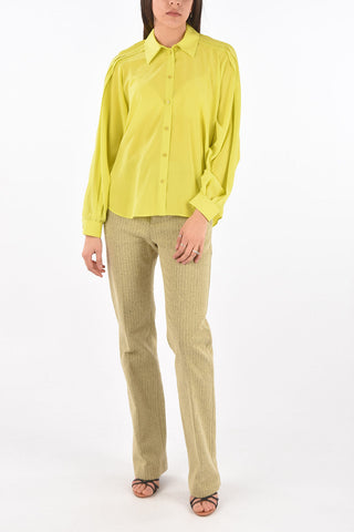 Pleated Detail Silk Shirt