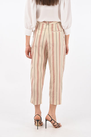 Double-pleated Bayadere Silk Blend Pants