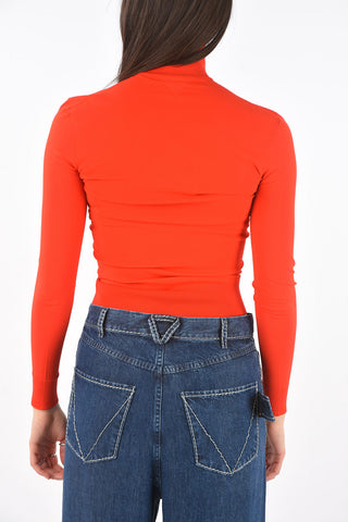 Maglia a Collo Alto con Fondo a Costine