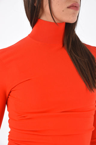 Maglia a Collo Alto con Fondo a Costine