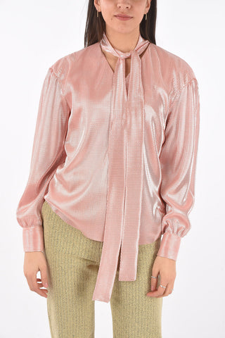 Tie Neck Lurex Blouse