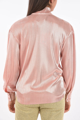 Tie Neck Lurex Blouse