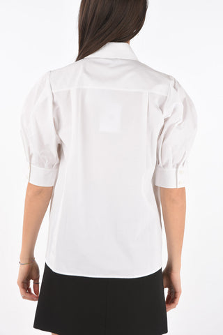 3/4-Sleeved Button-down Collar Cotton Shirt