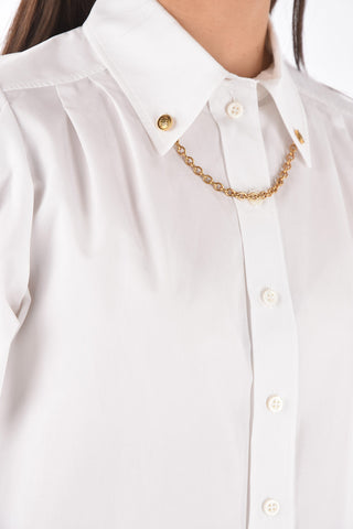 3/4-Sleeved Button-down Collar Cotton Shirt