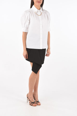 3/4-Sleeved Button-down Collar Cotton Shirt