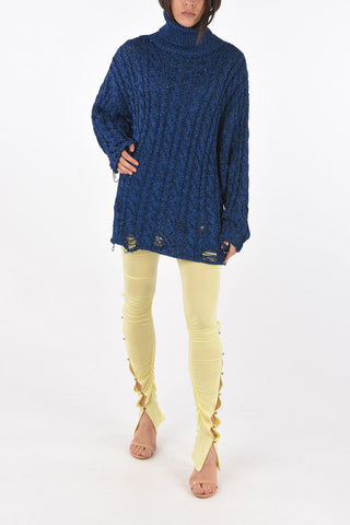 Distressed Lurex Oversized Pullover