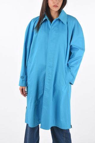 Cappotto Monopetto in Cotone con Zip Laterali
