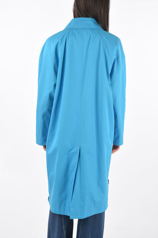 Cappotto Monopetto in Cotone con Zip Laterali
