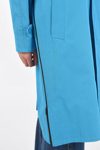 Cappotto Monopetto in Cotone con Zip Laterali