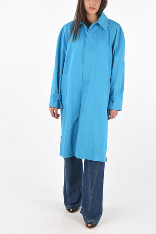 Cappotto Monopetto in Cotone con Zip Laterali