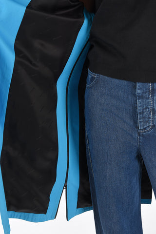 Cappotto Monopetto in Cotone con Zip Laterali