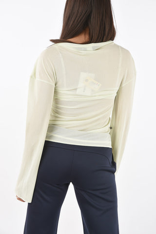 Long-sleeved Buttoned Split T-Shirt