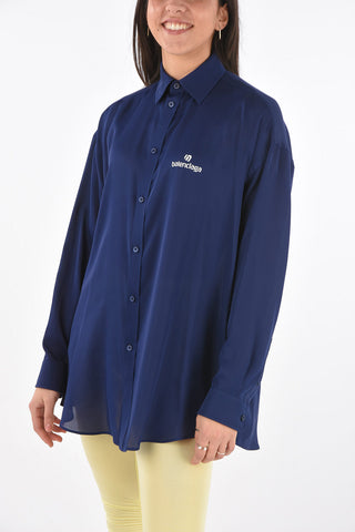 Camicia SPONSOR Oversized in Seta con Collo Francese