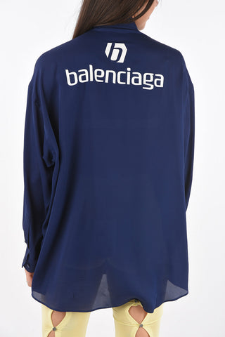 Camicia SPONSOR Oversized in Seta con Collo Francese