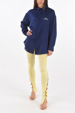 Camicia SPONSOR Oversized in Seta con Collo Francese