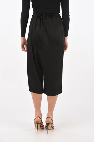 Drawstring Asymmetric Satin Pants