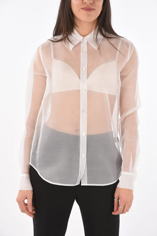 Standard Collar Silk Organza Shirt