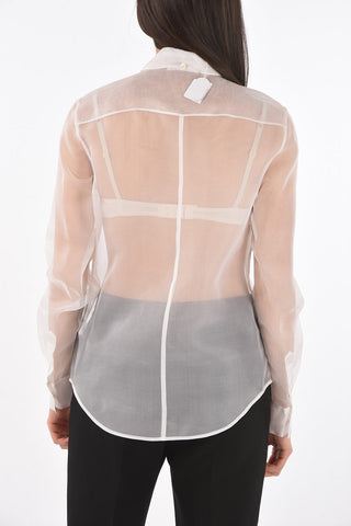 Standard Collar Silk Organza Shirt