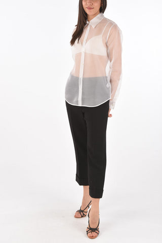 Standard Collar Silk Organza Shirt