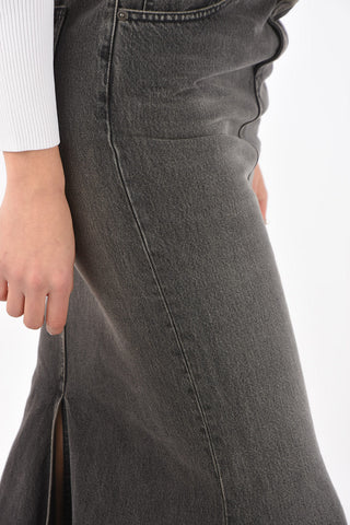 Gonna Midi in Denim con Fondo Svasato