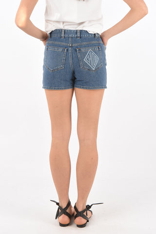 4 Pocket Denim Shorts with Logo Back Pocket