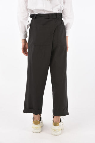 Waist-tied Oversized Cotton Pants