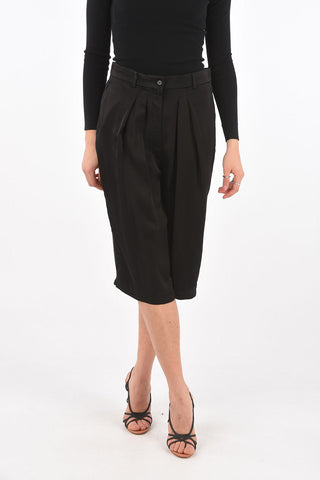 Pantaloni Gaucho in Raso a 2 Pinces