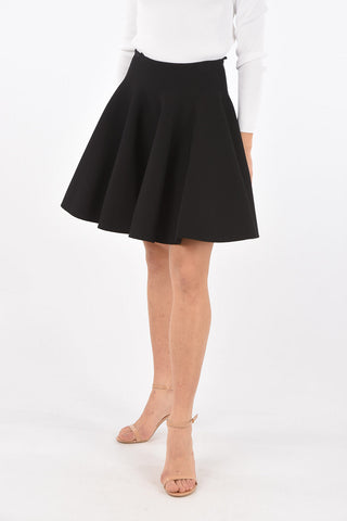 Back Zipped Flared Skirt