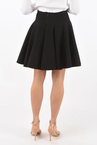 Back Zipped Flared Skirt