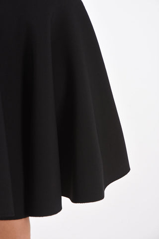 Back Zipped Flared Skirt