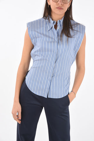 Padded Shoulder ENZA Silk Shirt