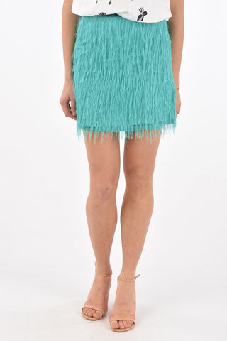 Minigonna Eyelash con Zip Laterale