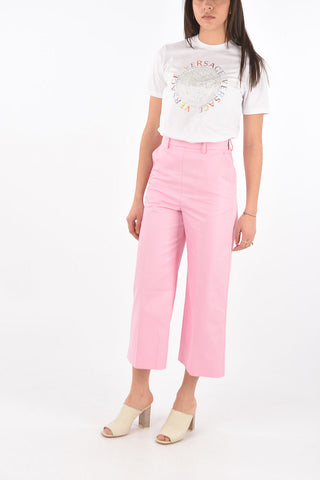 High-waisted Side Zipped Cropped Pants