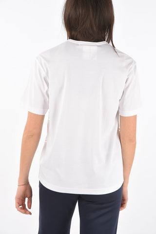 Crew Neck Sequined Cotton T-Shirt