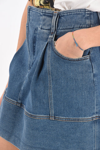 Hidden Fastening Denim Miniskirt