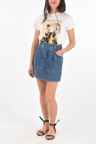 Hidden Fastening Denim Miniskirt