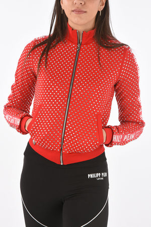 COUTURE EST.1978 Rhinestone Embellishment Sweatshirt with Logoed Side Bands