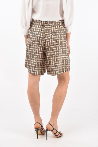 Abstract Motif Silk Shorts