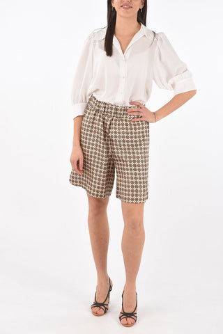 Abstract Motif Silk Shorts