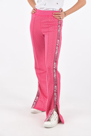 COUTURE EST.1978 pantaloni jogger Bootcut con Strass e Bande Logate