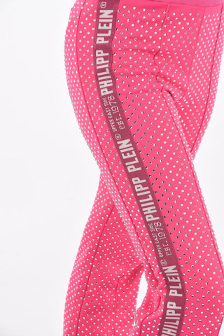 COUTURE EST.1978 pantaloni jogger Bootcut con Strass e Bande Logate