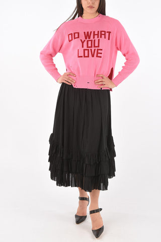 Distressed Cotton DELILAH Sweater with DO WHAT YOU LOVE Print