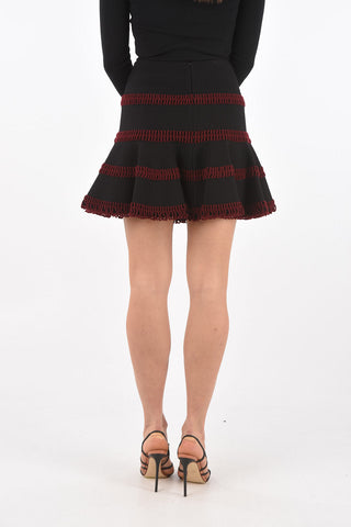Back Zipped Flared Skirt