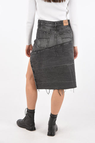 Gonna 5 Tasche in Denim con Spacco