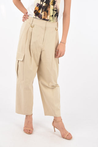 Pantaloni Cargo a 2 Pinces con Chiusura a Scomparsa