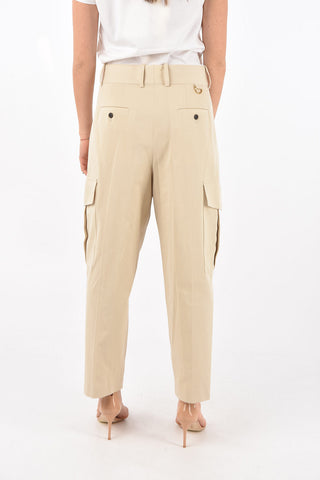 Pantaloni Cargo a 2 Pinces con Chiusura a Scomparsa